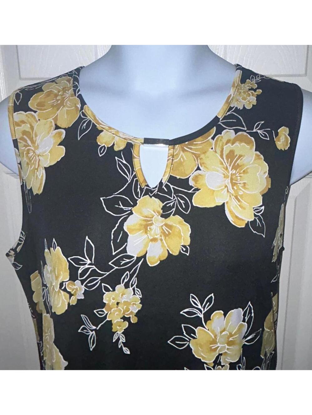 Apt 9 Dress Yellow Floral Print Sz XXL